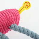 3 Pieces Dog Rope Toys Squeaky Plush Dog Toys,Dog Chew Interactive Toys for