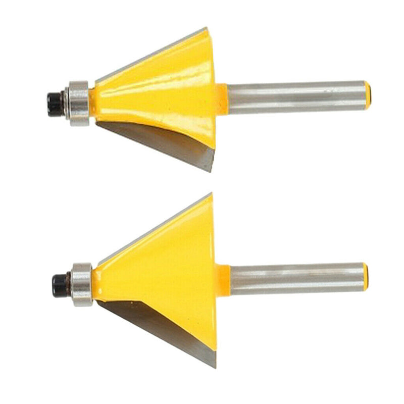 2PCs 15 Degree & 30 Degree Chamfer Edge Forming Router Bit - 1/4" Shank Router