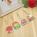 4pcs Art Full Drill Special Shaped DIY Diamond House Keychain Painting Kit