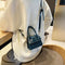 Retro Leather Women Shoulder Tote Bags Solid Mini Crossbody Handbag (Blue)