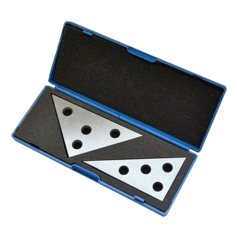 Solid Steel 30-60-90 Angle Blocks and 45-45-90 Angle Plate Set Plates (2pcs Set)
