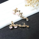 Fashion Crystal Earrings For Women Branch Flower Stud Cuff Earrings Ear Jewelry