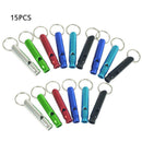 15Pcs Mixed Aluminum Emergency Survival Whistle for Camping Hiking Outdoor Tool