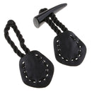 1 Set Retro Leather Horn Toggle Button Fastener Duffle Jackets Coats Clothes