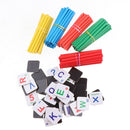 Wooden Counting Toys Math Counting Sticks Number & Alphabet Blocks Preschool