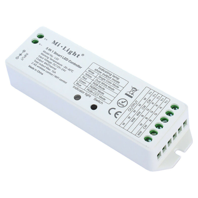 LED Strip Receiver Single Color/CCT/RGB/RGBW/RGB+CCT 5 Mode Controller