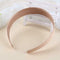 Solid Color Hair Hoops Simple Headband Women Girls Wide Hairband (Beige)