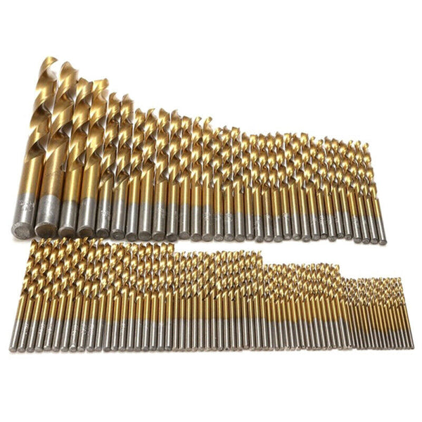 99pcs Titanium Coated High Speed Steel Serratula Drill Bit Set Tool 1.5mm - F7S9