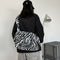 Autumn Zebra Pattern Shoulder Crossbody Bag Women Plush Large Capacity Tote