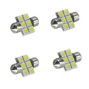 4pcs 6SMD 5050 LED Bulbs 600K Dome Map Trunk Number Plate Light