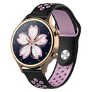 Silicone Watchband Bracelet Wrist Strap for Ticwatch C2 18mm (Black+Pink)
