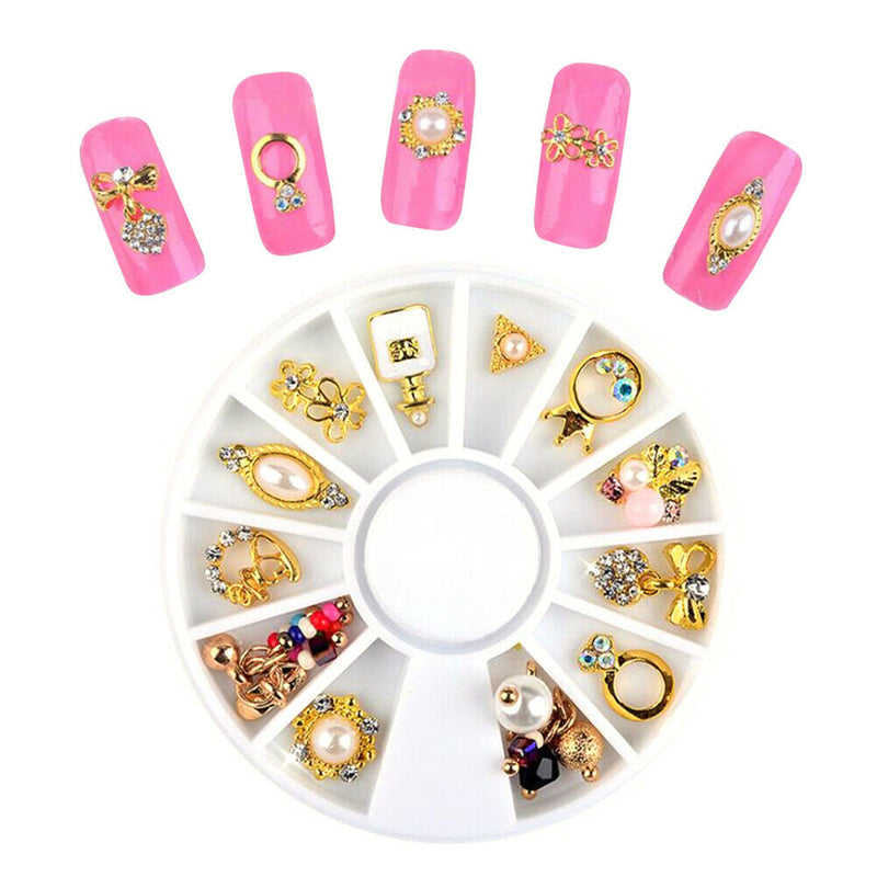 Nail Art Rhinestones Geometric Pattern Nails Wheel DIY Stone Decor Ornament
