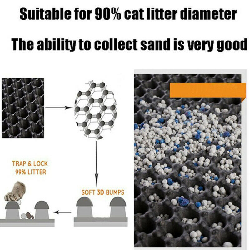 High Elastic EVA Cat Litter Mat Waterproof Double Layer Foldable Pet Cat Trapper