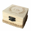 Wedding Ring Box Wooden Printed I DO Wedding Ring Bearer Rustic Ring Holder V9B6