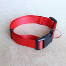 Adjustable Nylon Dog Puppy Collar with Buckle and Clip for Lead (L, Red) Q8K8