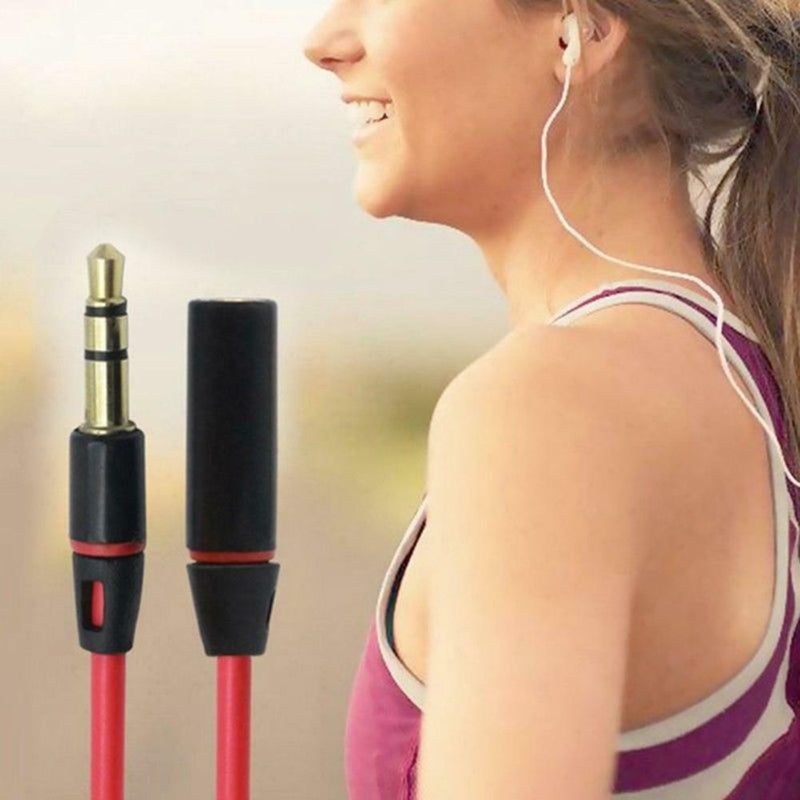 3.5mm audio extension cord headphone cable male to female 1.2M industrial red