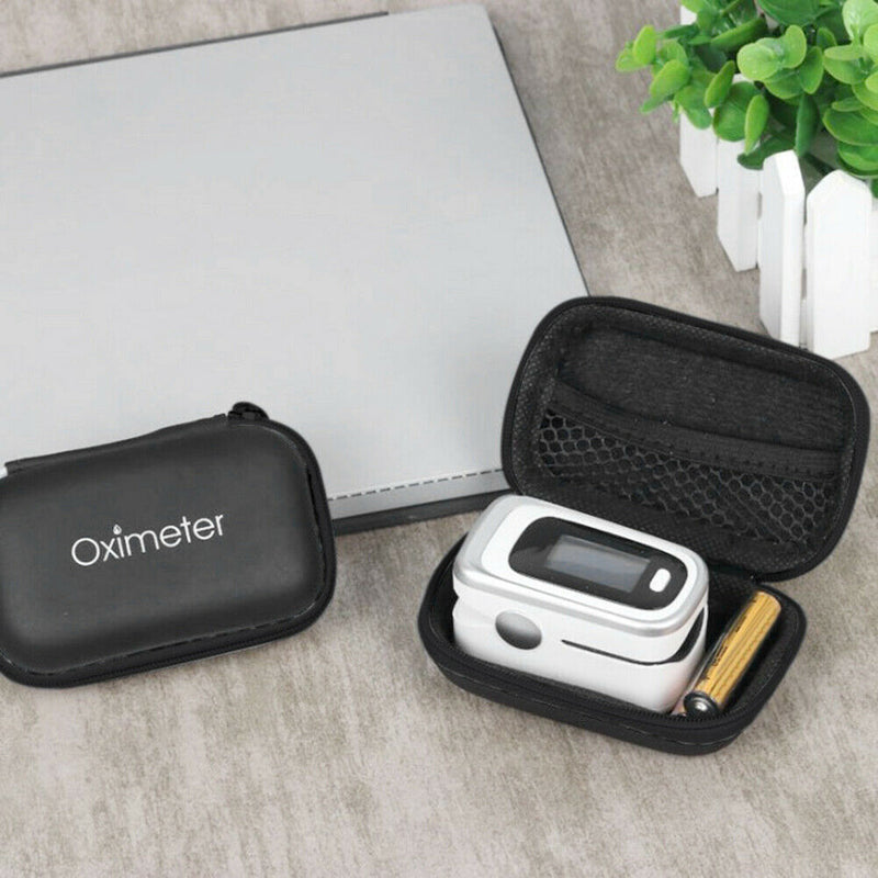 Portable Finger Pulse Oximeter Storage Bag Protective Zipper Carrying Case Box