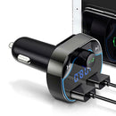 T24 Handsfree Bluetooth 4.2 FM Transmitter Dual USB 3.1A Fast Car Charger