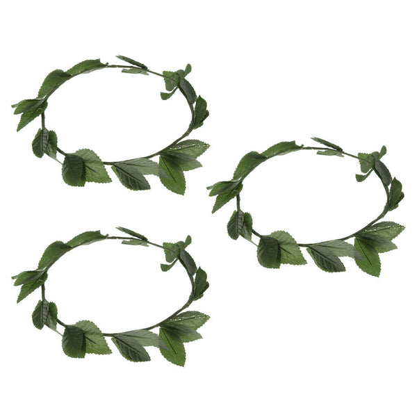 3-pack Roman Toga Laurel Green Leaf Wreath Headband Great Costume