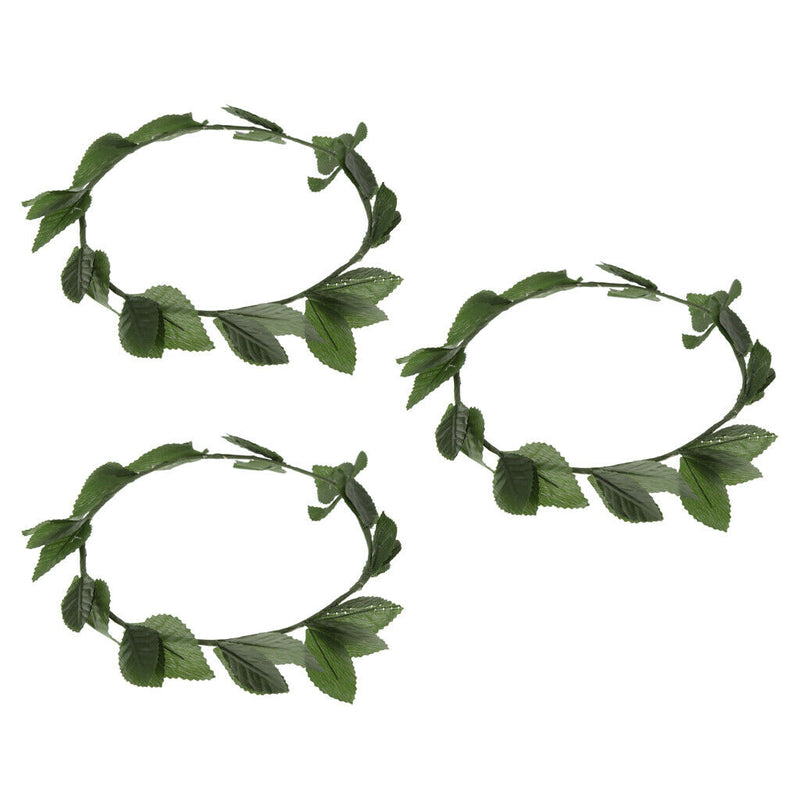 3-pack Roman Toga Laurel Green Leaf Wreath Headband Great Costume
