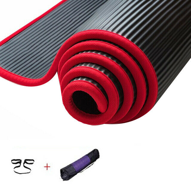 10Mm Thick Non-Slip Yoga Mat Nbr Fitness Pilates Mat Anti-Tearing Edge Begi O2O5