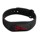 LED Digital Watch Touch Screen Silicone Strap Wristwatch Bracelet Black