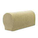 Stretch Fabric Furniture Armrest Cover Protector, Set of 2, Beige Flannel