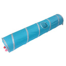 Foldable Cat Tunnel Cat Tent Cloth Two Suspend Balls for Kitten Fun Blue