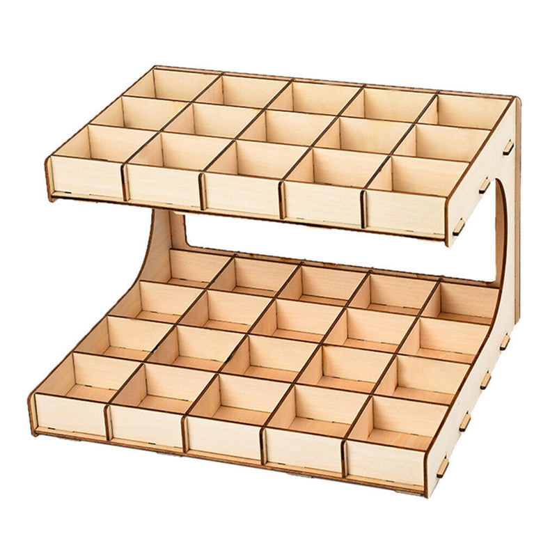 DIY Wooden Paint Rack Ink Storage Organizer 2-layer 35-grid