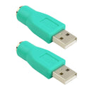 2x USB Male to PS2 Female Adapter Connector for PS2 Computer Keyboard Mouse
