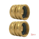 2 Pack 3/4-Inch Garden Hose Tap Connector Brass Garden Hosepipe Tap Connect HEE