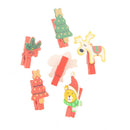 6pcs Christmas Wooden Clip DIY Postcard Clamp Photo Peg Kit Home Decoration A