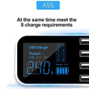 8 Multi-Port USB Adapter Desktop Wall Charger Smart Display Charging LED Ch U6M7