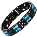 1 Bio Energy Bracelet Blue Carbon Fiber Magnetic Titanium Bangles & Bracele Z7Q6