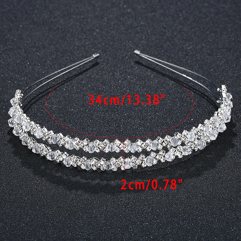 Bride Headband Tiara Bridal Crown Handmade Crystal Double Layer Wedding Hair  Tw