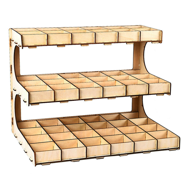 DIY Wooden Paint Rack Ink Storage Organizer 3-layer 54-grid