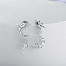 Fashion Style Star Moon Shaped Asymmetrical Dangle Earrings Girls Top Quaity
