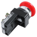 AC 600V 6A 38mm 1.5" Red Sign Momentary Mushroom Push Button Switch 1 NO 1  N9C8