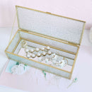 Glass Desk Jewelry Organizer Holder Cosmetics Nail File Keepsake Display Box