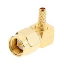 10 Pack SMA Male Plug Crimp Right Angle RF Coax Connector for RG316 RG174 LMR100
