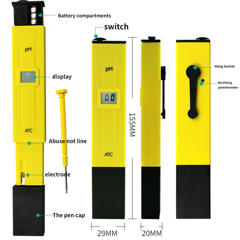 Digital PH Meter PH Tester 0.01 PH Accuracy Water Quality Tester with ATC f