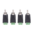 Speaker RCA Wire to AV Phono Male RCA Connector Jack Terminal Adapter 4 Pieces