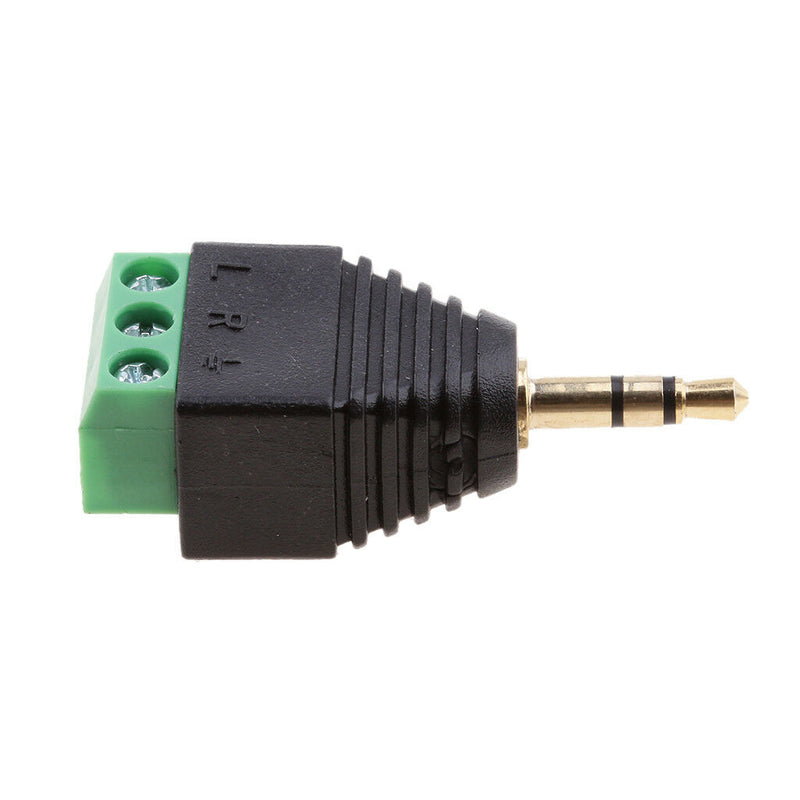 5x 3.5mm 3 Pole Stereo Audio Vedio Male to 3 Screw Terminal Female Adapter