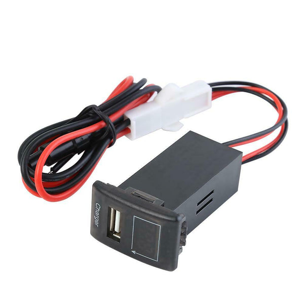 12V 24V to 5V 2.1A USB Car Charger Adapter with Blue LED Voltmeter for MAZDA