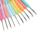 with Bag Set of 10 Aluminum Crochet Hooks Knitting Needles Multi Color