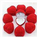 10X Red Fashion Velvet Heart Ring Show Display Box Storage Gift Package Ca3C