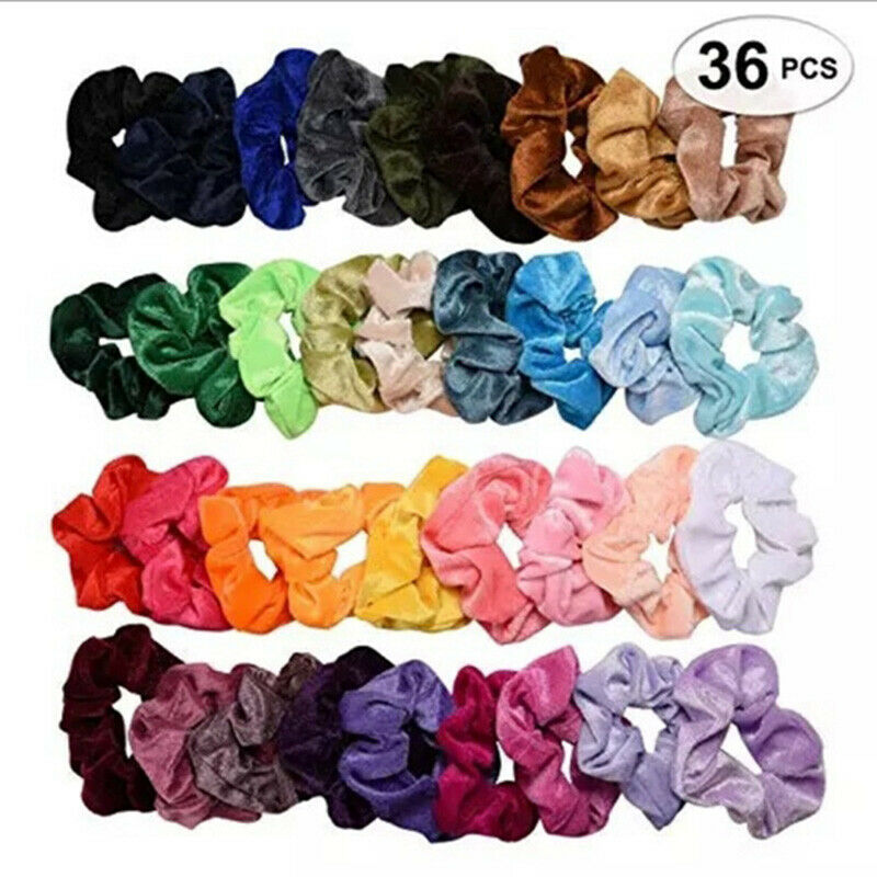 36 Pcs Velvet Elastic Hair Bands Scrunchy Women Girls Hair Accessories Hair R BX