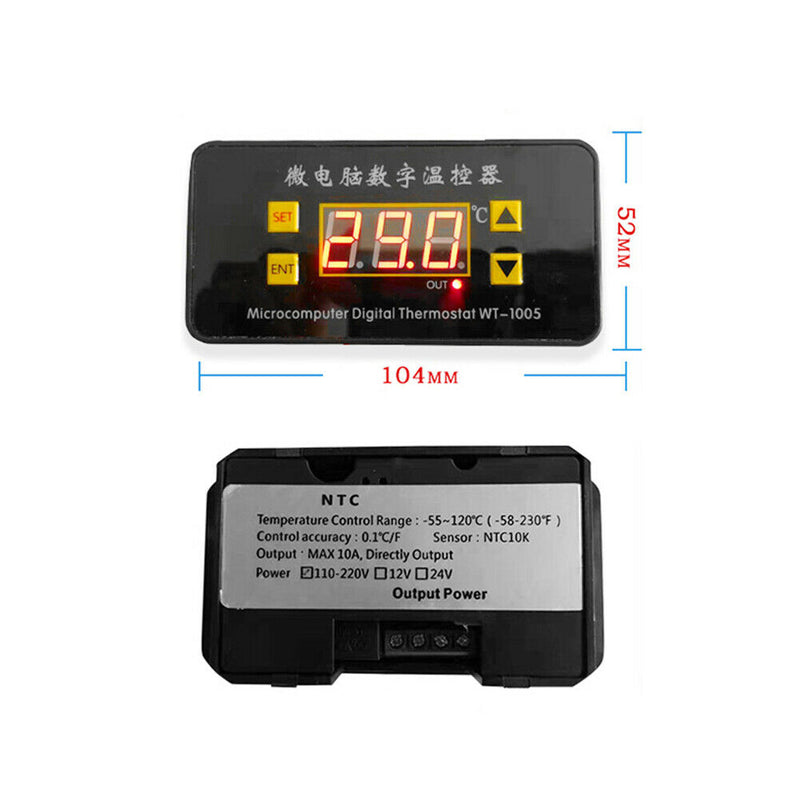 WT-1005 Microcomputer Temperature Controller Adjustable Digital Thermostat