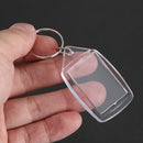 10x Clear Acrylic Plastic Blank Keyrings Insert Passport Photo Keychain Key