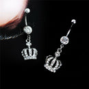 Crown Charm Rhinestone Body Piercing Jewelry Belly Button Ring Navel Jewelry FT